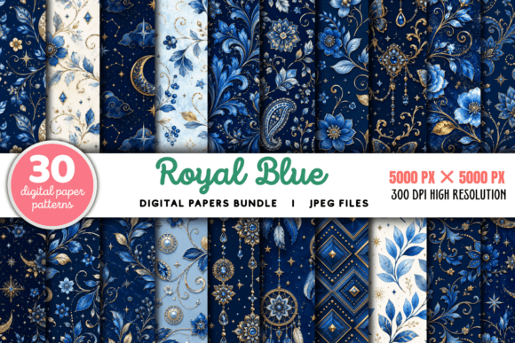 Download Royal Blue Digital Paper Bundle - Blue Collection