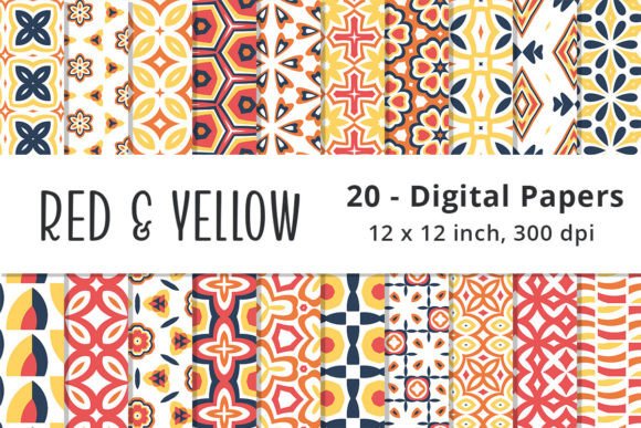Download Red, Orange, Yellow &amp; Blue Digital Paper - Blue Collection