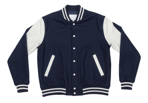 Download Navy Blue and White Varsity Jacket PNG - Blue Collection