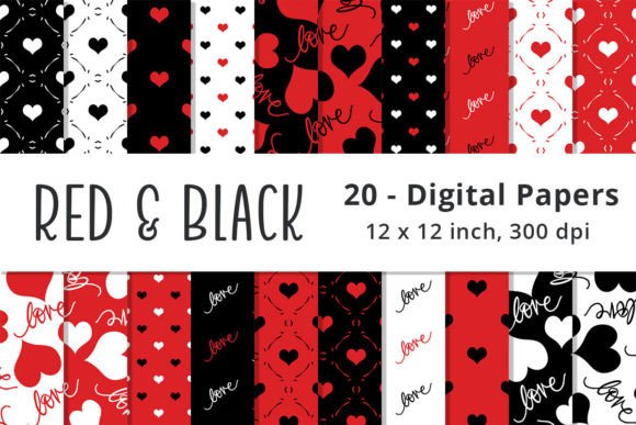 Download Red and Black Valentine Digital Paper - Valentine digital paper Collection
