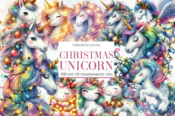Download Christmas Unicorn Clipart - Christmas unicorn Collection