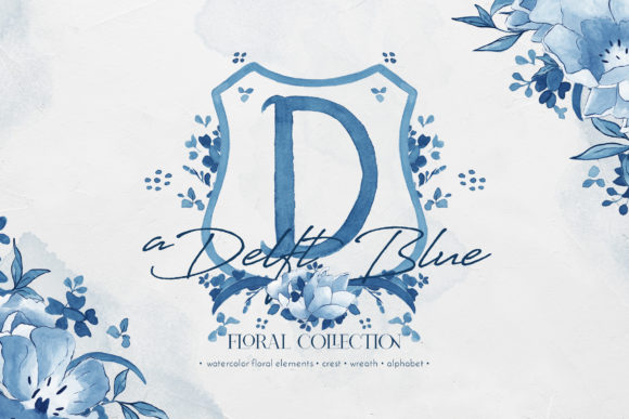 Download Delft Blue Floral Illustration Pack - Blue Collection