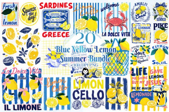 Download Blue Yellow Summer Lemon Clipart - Blue Collection
