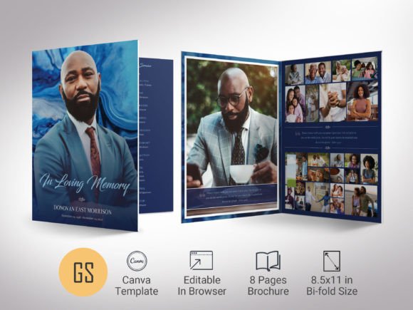 Download Blue Marble Tabloid Funeral Program - Blue Collection