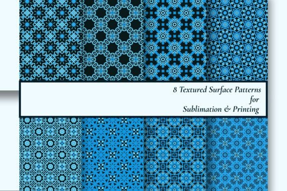 Download 8 Blue Geometric Sublimation Patterns - Blue Collection