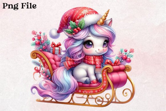 Download Christmas Unicorn with Sleigh Clipart - Christmas unicorn Collection