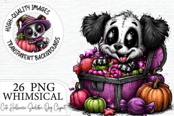 Download Cute Halloween Skeleton Dog Clipart - Premium Resources