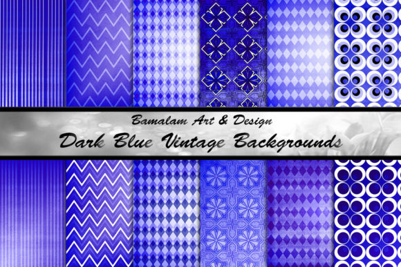 Download Dark Blue Vintage Sublimation Patterns - Blue Collection
